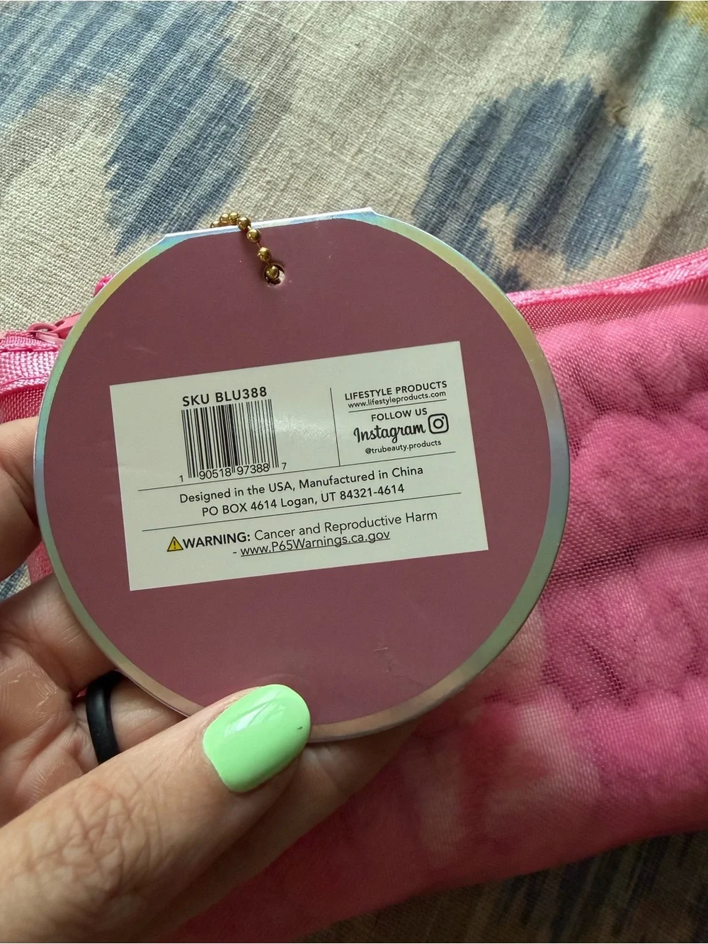 NWT Blush Beauty Wrist Washbands and Reusable Storage Bag - Pink